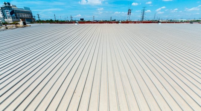 White commercial roof