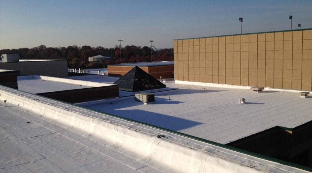 Coated commercial roof