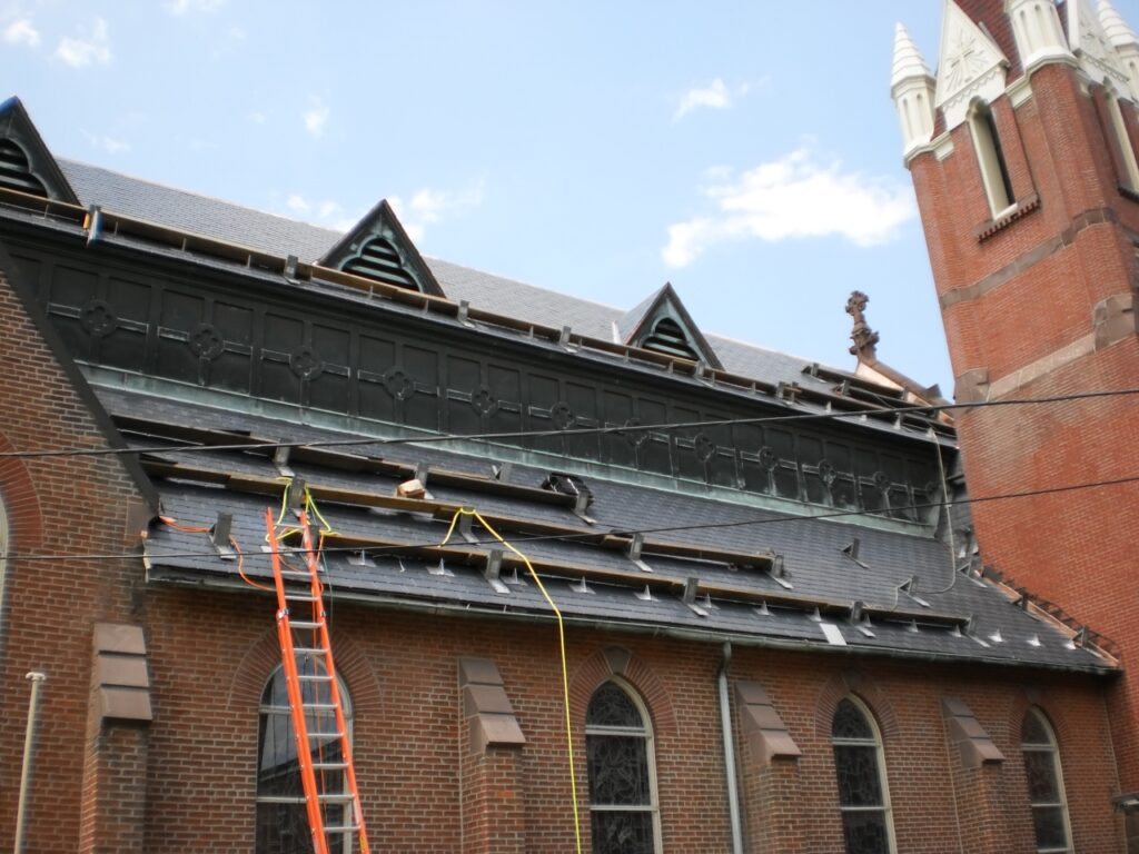 St. Patrick’s Church in Carlisle, PA, is being restored by Heidler Roofing.