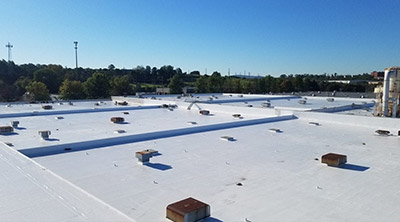 white flat top roof