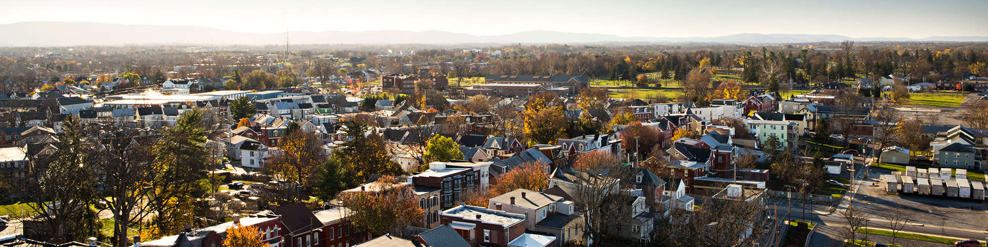 A birds-eye view of Hagerstown, MD.