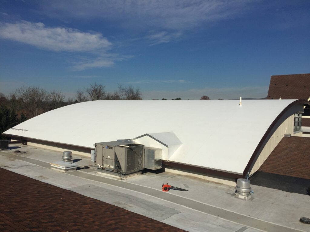 A Firestone TPO roof on a commercial building.
